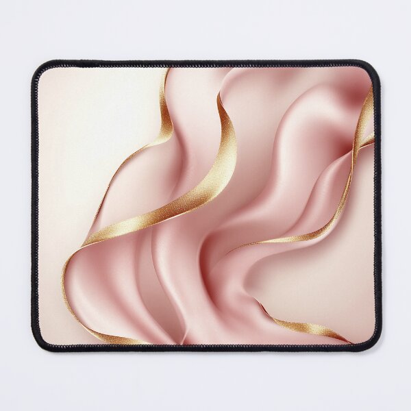 Item preview, Pink Satin Fabric With Golden Ribbon Luxury Background designed and sold by GoldenTealArts.