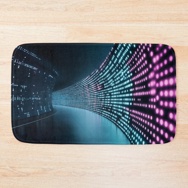 Item preview, Vibrant Neon Pink and Blue Pixelated Grid Design designed and sold by Soul-Sparks.