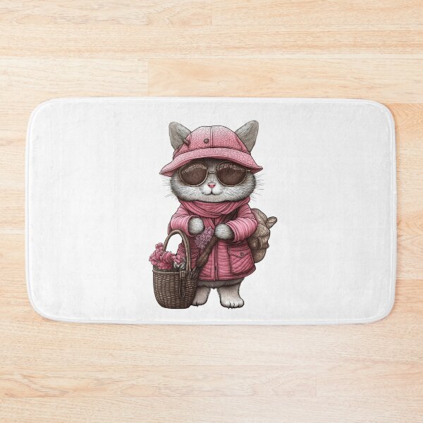 Item preview, Chic Cat in Pink Hat designed and sold by BukkyStory.