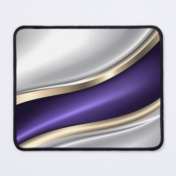 Item preview, Luxury Metallic Silver And Purple Background With Golden Waves designed and sold by GoldenTealArts.