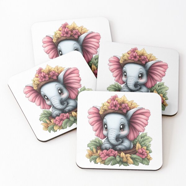 Item preview, Bright and Beautiful Floral Elephant designed and sold by BukkyStory.