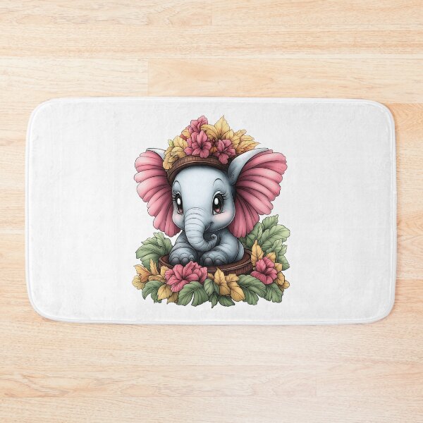 Item preview, Bright and Beautiful Floral Elephant designed and sold by BukkyStory.