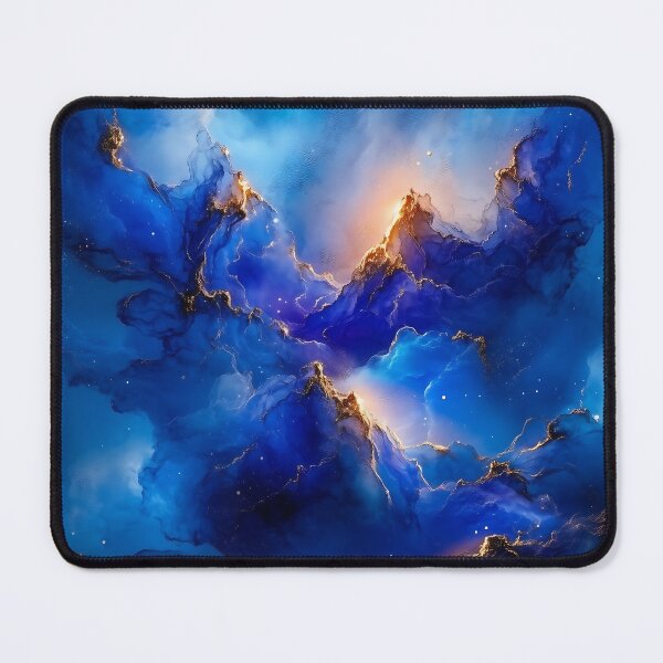 Item preview, Ethereal Blue And Gold Nebula With Starry Cosmic Beauty designed and sold by GoldenTealArts.