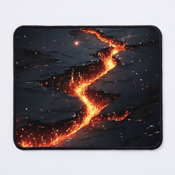 Item preview, Glowing Lava Fissure On Dark Ground Fantasy Art designed and sold by GoldenTealArts.