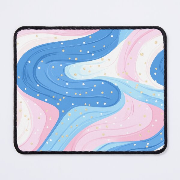 Item preview, Pastel Waves With Gold Glitter Seamless Pattern designed and sold by GoldenTealArts.