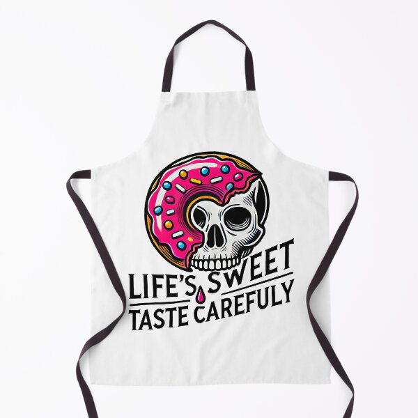 Item preview, life's sweet taste carefuly - Vibrant Skull Donut Illustration - Pop Art Design with Bold Colors designed and sold by DrawHandArt.