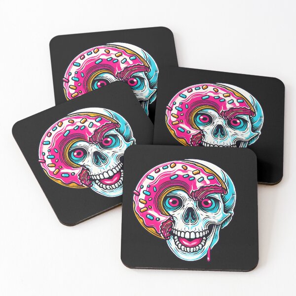 Item preview,  Vibrant Skull Donut Illustration - Pop Art Design with Bold Colors designed and sold by DrawHandArt.
