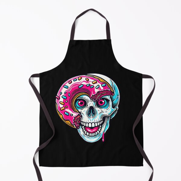 Item preview, Vibrant Skull Donut Illustration - Pop Art Design with Bold Colors designed and sold by DrawHandArt.