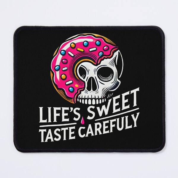 Item preview, life's sweet taste carefuly - Vibrant Skull Donut Illustration - Pop Art Design with Bold Colors designed and sold by DrawHandArt.