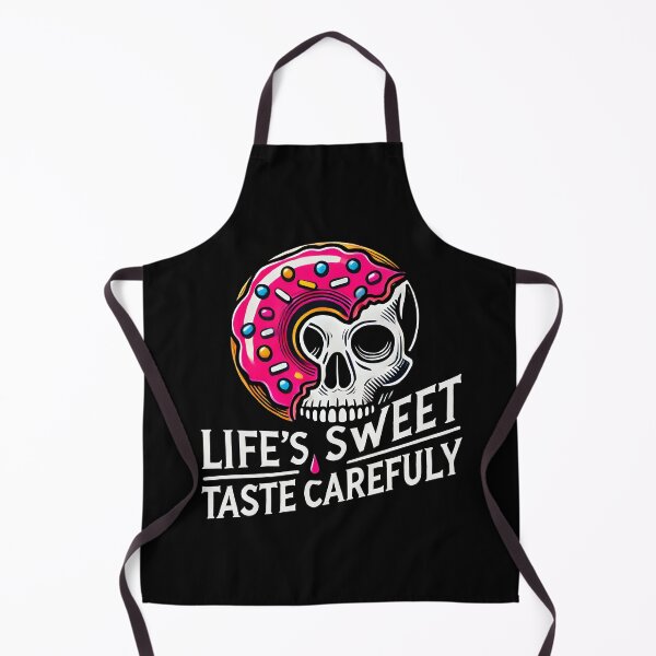 Item preview, life's sweet taste carefuly - Vibrant Skull Donut Illustration - Pop Art Design with Bold Colors designed and sold by DrawHandArt.