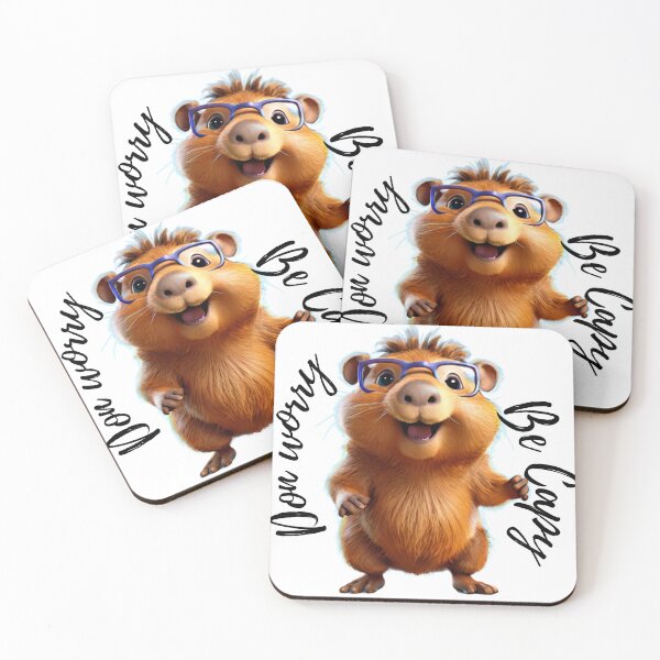 Item preview, tender design capybara cheerful perfect gift for teenagers women and men adults phrase don't worry be capy stickers,  designed and sold by Kikimarketplace.