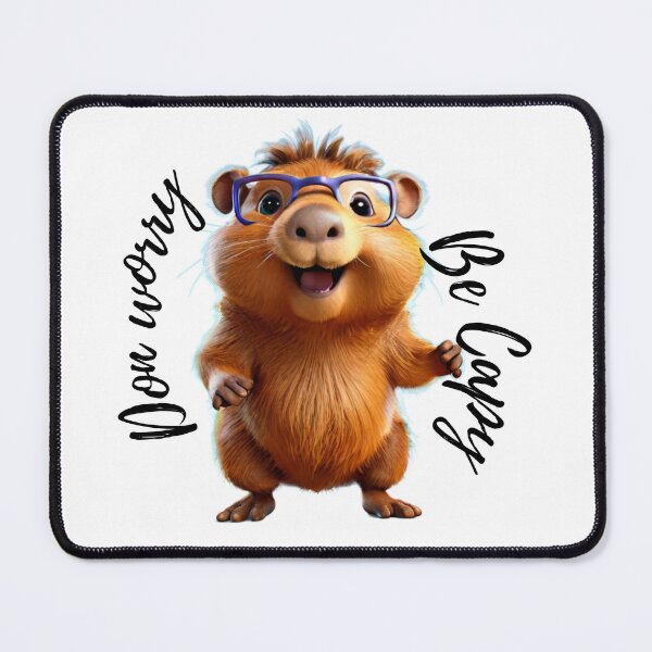 Item preview, tender design capybara cheerful perfect gift for teenagers women and men adults phrase don't worry be capy stickers, designed and sold by Kikimarketplace.