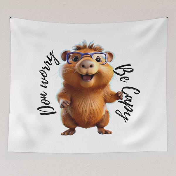 Item preview, tender design capybara cheerful perfect gift for teenagers women and men adults phrase don't worry be capy stickers,  designed and sold by Kikimarketplace.