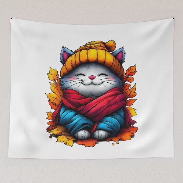 Item preview, Cute Cat in Winter Gear designed and sold by BukkyStory.