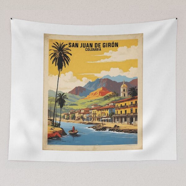 Item preview, San Juan de Girón Colombia Retro Vintage Poster Tourism  designed and sold by TravelersGems.