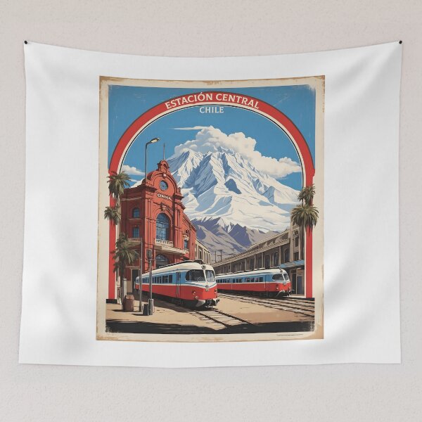 Item preview, Estacion Central Chile Retro Vintage Poster Tourism  designed and sold by TravelersGems.