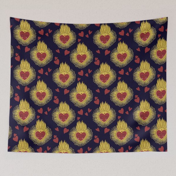 Item preview, Retro Celestial heart Pattern for College Dorm Decor 90s illustrator Jemma Jamie SKidmore  designed and sold by Jemma Jamie Skidmore.