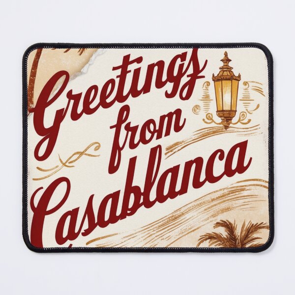 Item preview, Greetings from Casablanca Morocco Vintage Travel Retro Postcard Design designed and sold by TravelPostcardGems.