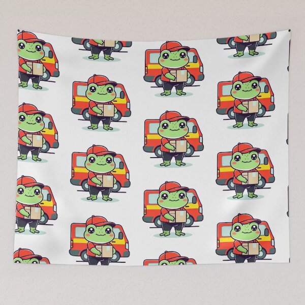 Item preview, A Cute Courier Driver Frog designed and sold by DWorriBHappi.