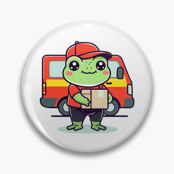 Item preview, A Cute Courier Driver Frog designed and sold by DWorriBHappi.
