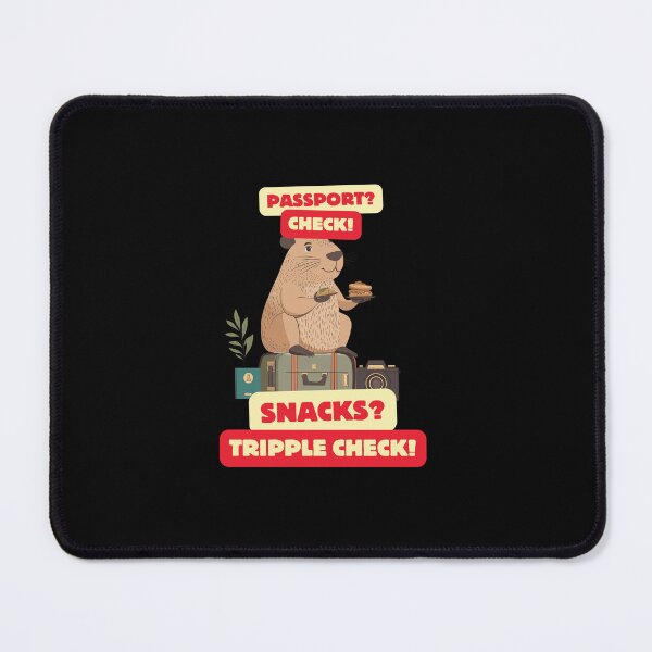 Item preview, Funny Travel Capybara Design – Passport, Snacks, Triple Check! designed and sold by VisualArtsOasis.