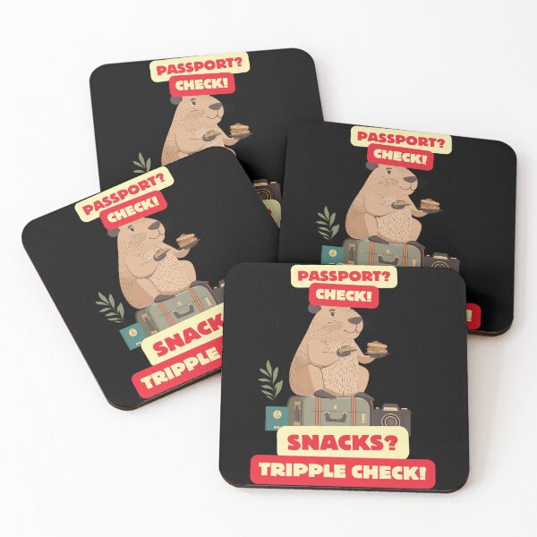Item preview, Funny Travel Capybara Design – Passport, Snacks, Triple Check! designed and sold by VisualArtsOasis.