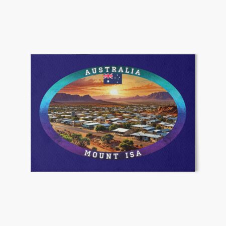 Vista previa del artículo con la obra «Viajes a Mount Isa, Australia», diseñado y vendido por Thistle-TShop.