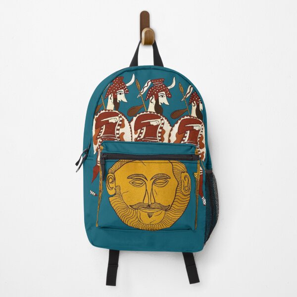 Item preview, Aegean Ancient Art - Mycenaean Warriors, Mask of Agamemmnon Illustration designed and sold by Ancient-Tales.