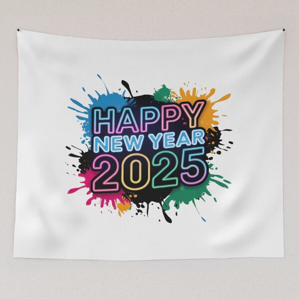 Item preview, Happy New Year 2025, Colorful Neon, Holiday designed and sold by FunnyShop4you.