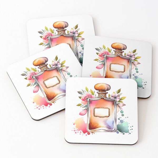 Item preview, Watercolor Perfume Bottle with Floral Accents designed and sold by Liseri.