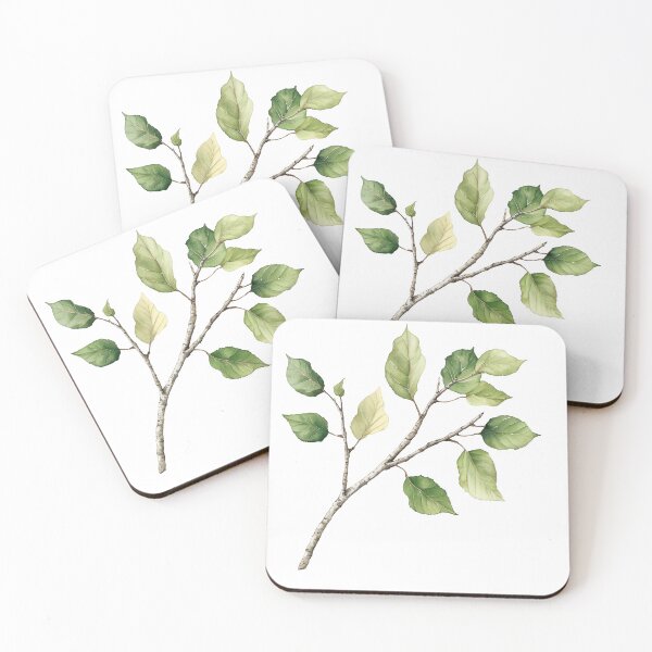 Item preview, Delicate Watercolor Birch Branch with Leaves designed and sold by Liseri.