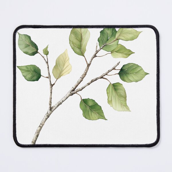 Item preview, Delicate Watercolor Birch Branch with Leaves designed and sold by Liseri.