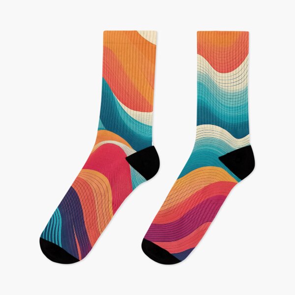 Item preview, An abstract wave patterns design in a flat vector style, using bold and contrasting colors. designed and sold by HEMRO.