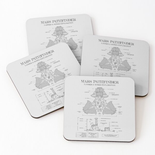 Item preview, Mars Pathfinder Lander and Sojourner Rover (White Stencil - No Background. Vertical) designed and sold by BGALAXY.