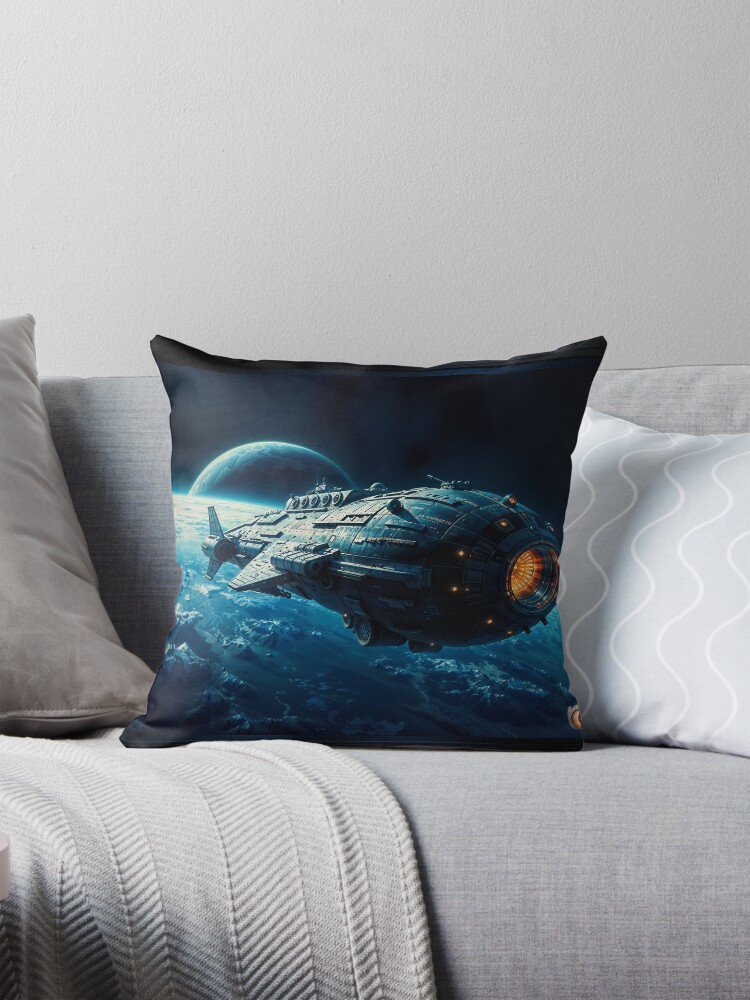 The Beledorn Starship Exploring The Mysteries Of The Cosmos AI Concept Art by Xzendor7 | An Incredible Journey Of Discovery 3 The Beledorn Starship Exploring The Mysteries Of The Cosmos Astounding AI Concept Art by Xzendor7 Decorative Art Print Throw Pillow