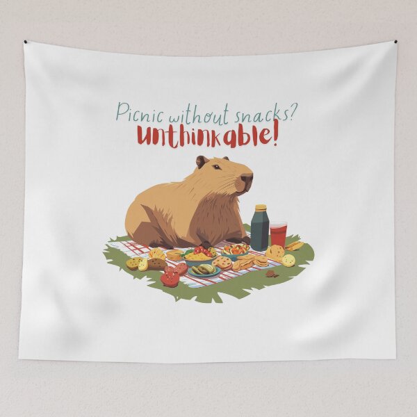 Item preview, Funny Capybara Picnic – Snacks Are Essential! designed and sold by VisualArtsOasis.