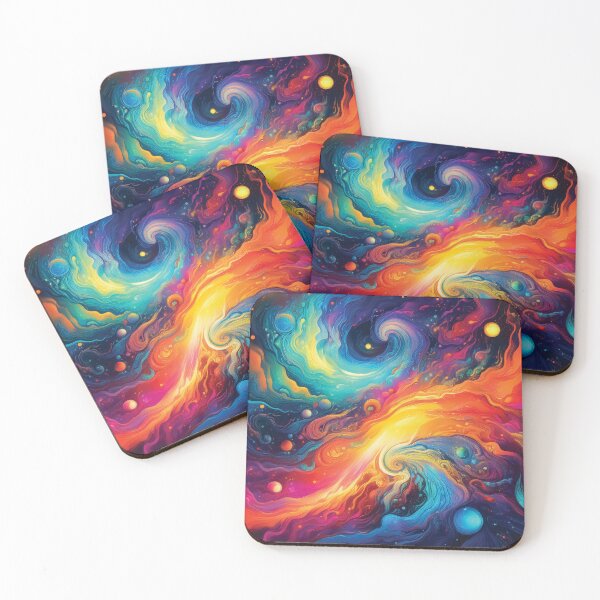 Item preview, A Chaotic, swirling galaxies design in bold and exaggerated colors. designed and sold by HEMRO.