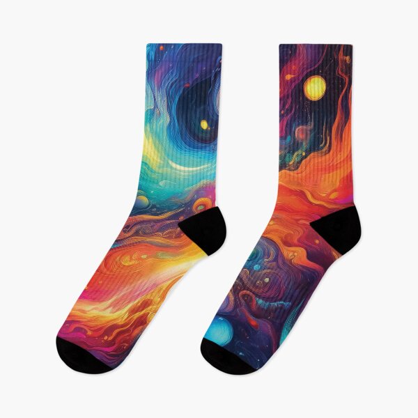 Item preview, A Chaotic, swirling galaxies design in bold and exaggerated colors. designed and sold by HEMRO.
