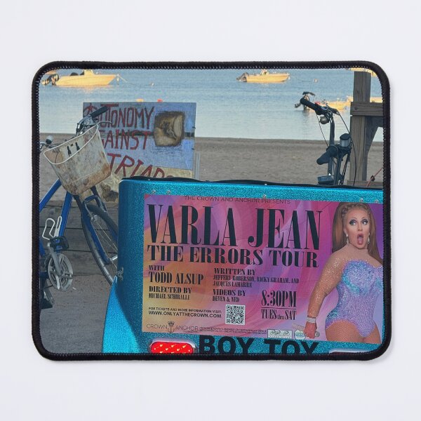 Item preview, Provincetown Pedicab at Sunset – LGBTQ Drag Show Ad with Waterfront View designed and sold by MMVisualArts.