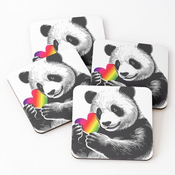 Item preview, Loving Panda with Rainbow Heart designed and sold by Kisho.