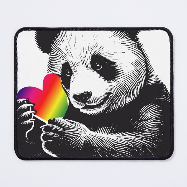 Item preview, Loving Panda with Rainbow Heart designed and sold by Kisho.