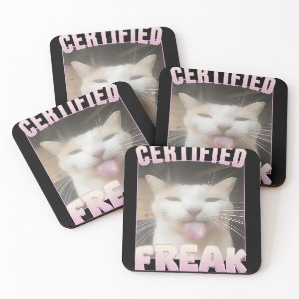 Item preview, CERTIFIED FREAK - Funny Cat Meme - Tongue Out Kitty designed and sold by Damcoc.
