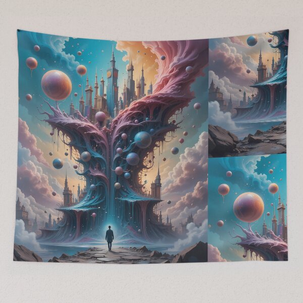 Item preview, Men Worlds Beyond Imagination Landscapes Surreal Art Magic designed and sold by ART ATTACK ZONE.