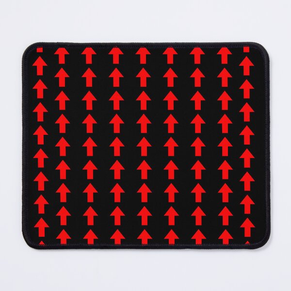 Item preview, Red flow direction tape on black background. A long horizontal black decorative stripe with multiple red arrows designed and sold by Giree07.