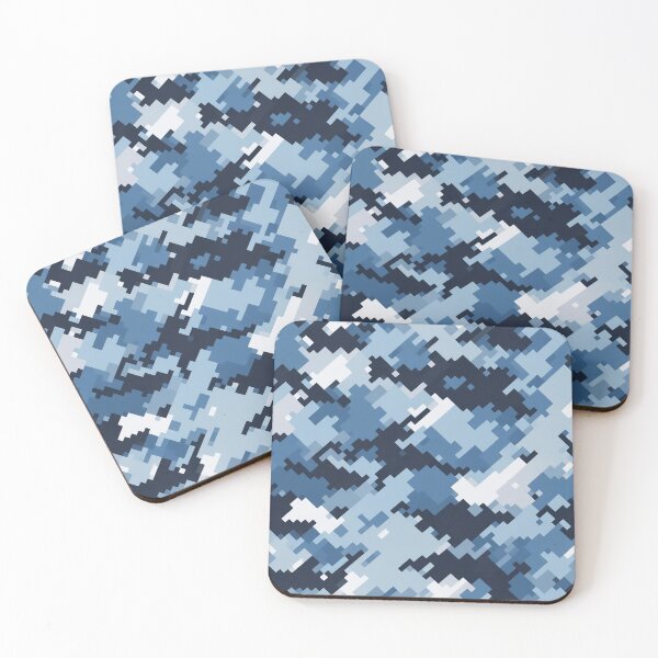 Item preview, A camouflage pattern design with cool tones like light blue, silver, and deep navy. designed and sold by HEMRO.