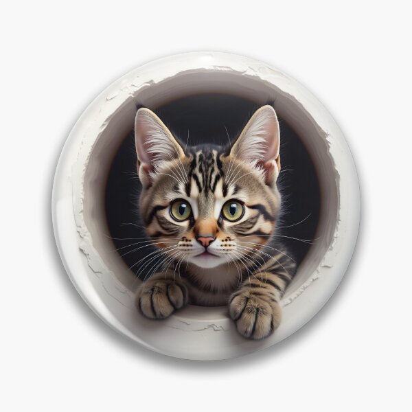 Item preview, Playful Cat Peeking Through: A Depth Illusion Art designed and sold by Eiadlight.
