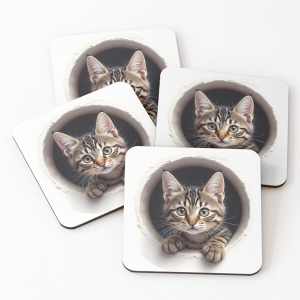 Item preview, Playful Cat Peeking Through: A Depth Illusion Art designed and sold by Eiadlight.