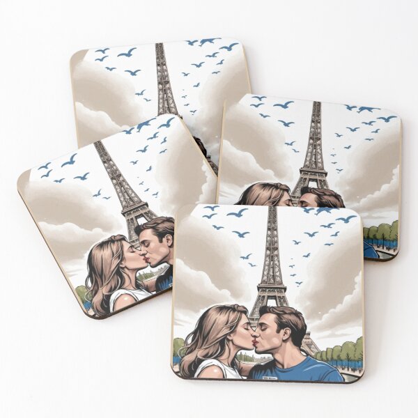 Item preview, Couple kissing under Eiffel Tower designed and sold by GhumGham.