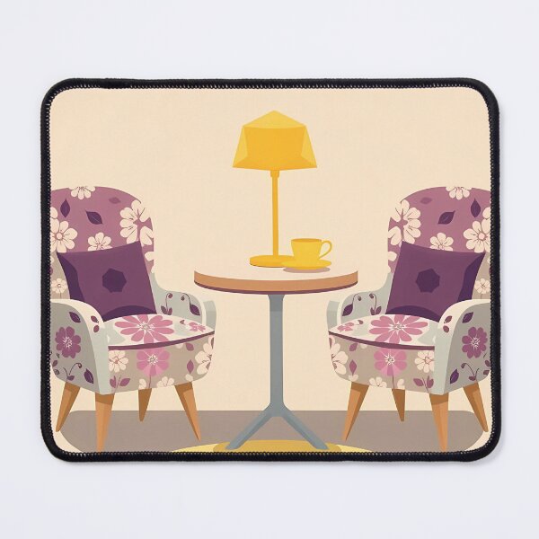 Item preview, Floral Chairs and Yellow Lamp Interior Scene designed and sold by AHMEDMAMADO.