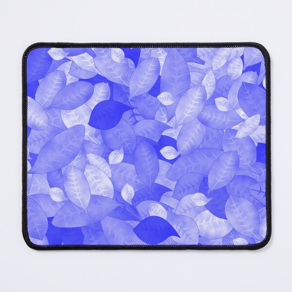 Item preview, Moody Tossed Privet Leaves Monochrome Blue Halfdrop 0003ff designed and sold by Art in My Loft.
